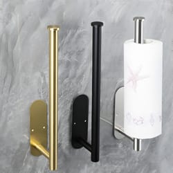 self adhesive wall mounted paper towel holder stainless steel no drill bathroom kitchen rack