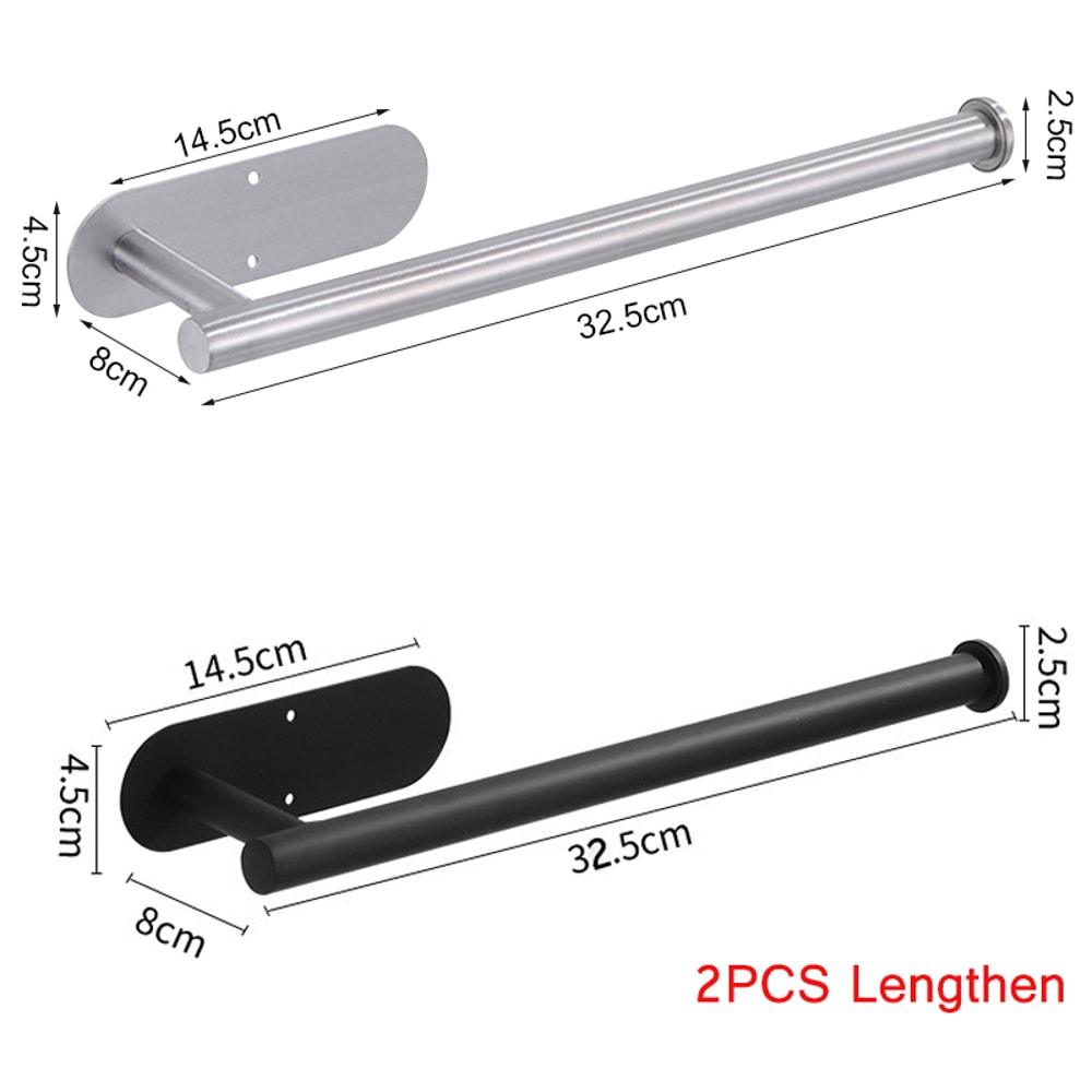 Self Adhesive Wall Mounted Paper Towel Holder Stainless Steel No Drill Bathroom Kitchen Rack 5