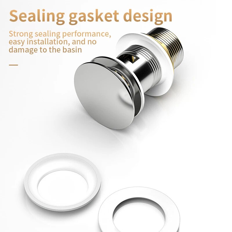 Pop Up Bathroom Sink Drain Stopper With Copper Spring Core Leak Proof Washbasin Drain Filter 1