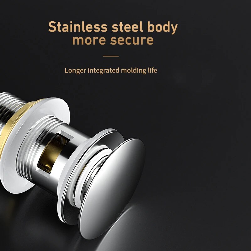 Pop Up Bathroom Sink Drain Stopper With Copper Spring Core Leak Proof Washbasin Drain Filter 3