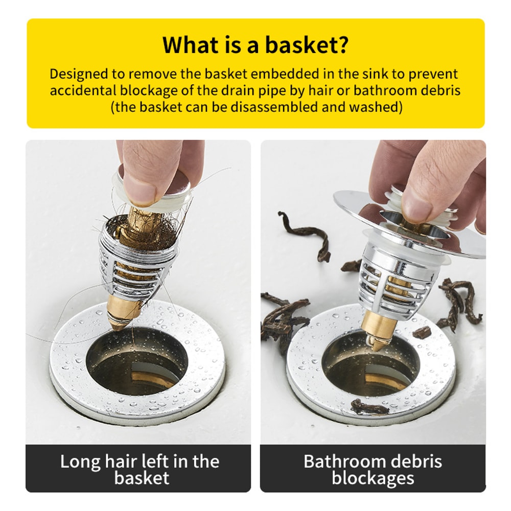 Universal Pop Up Sink Drain Stopper Leak Proof Bathroom Plug 3