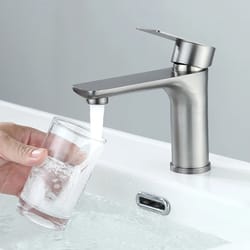 modern brushed stainless steel bathroom sink faucet single handle hot cold mixer