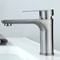 Modern Brushed Stainless Steel Bathroom Sink Faucet Single Handle Hot Cold Mixer 1