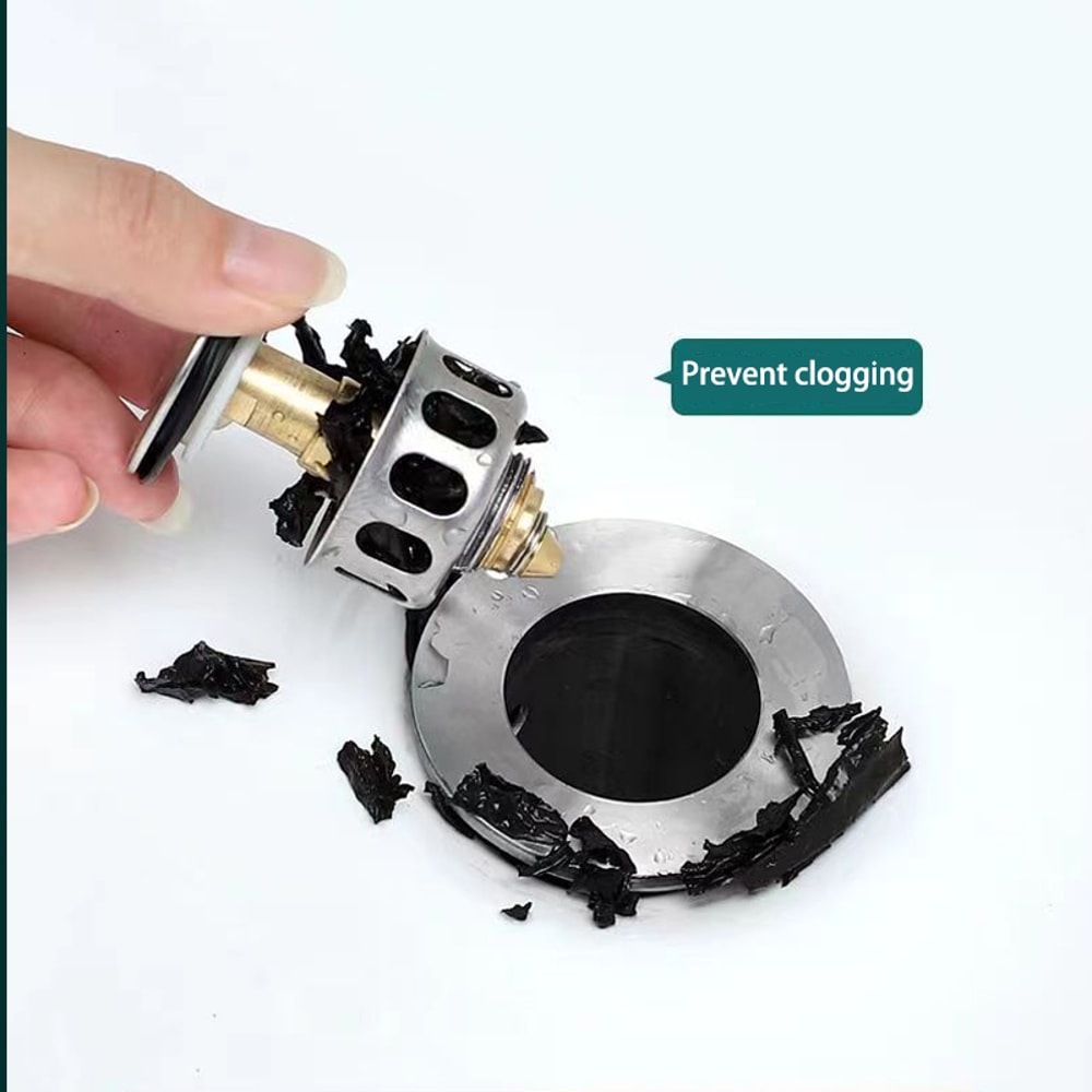 Universal Pop Up Sink Drain Stopper with hair catcher and sink drain filter