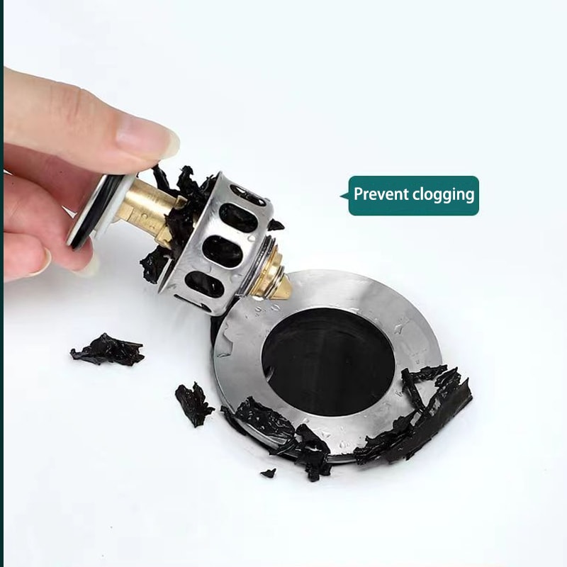 Universal Pop Up Sink Drain Stopper with hair catcher and sink drain filter