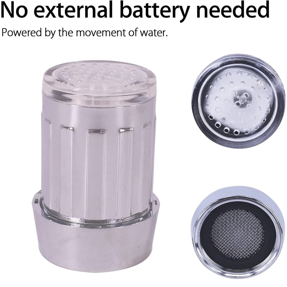 LED Faucet Light Aerator Water Saving Color Changing Tap Nozzle For Kitchen Bathroom 3