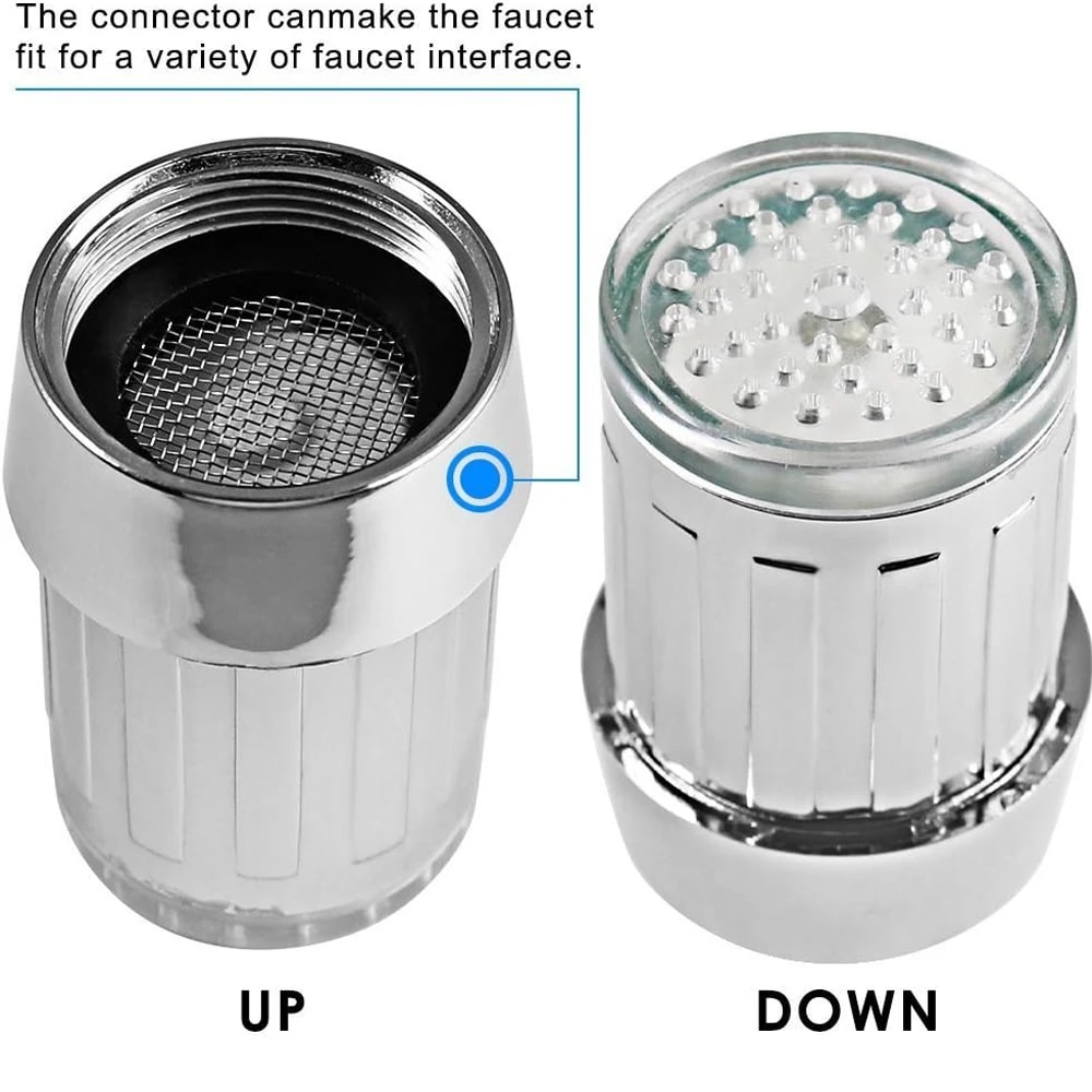 LED Faucet Light Aerator Water Saving Color Changing Tap Nozzle For Kitchen Bathroom 4
