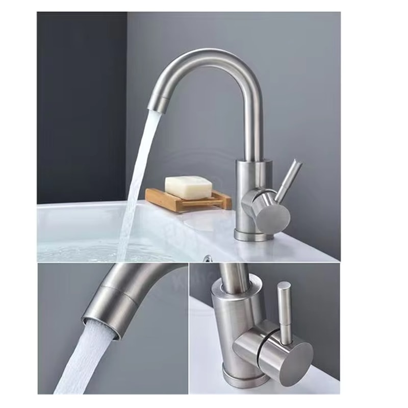 Flexible Kitchen Faucet Swivel Stainless Steel Gold Mixer Tap