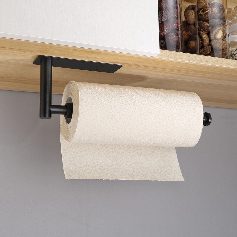 Wall Mounted Paper Towel Holder With Cutter Stainless Steel Kitchen Organizer For Cling Film Foil 2