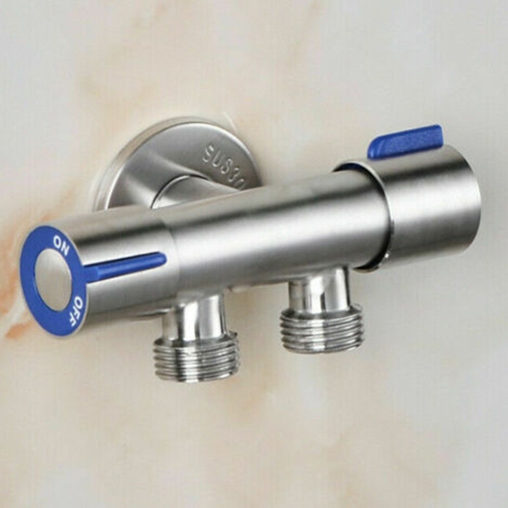 Stainless Steel Double Handle Cold Water Faucet for Bathroom & Washing Machine