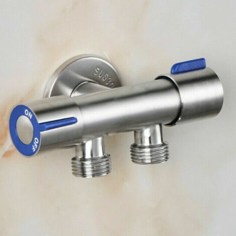 Stainless Steel Double Handle Cold Water Faucet for Bathroom & Washing Machine