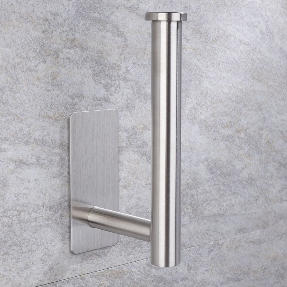 Stainless Steel Adhesive Paper Towel Holder Wall Mount Shelf for Kitchen Bathroom