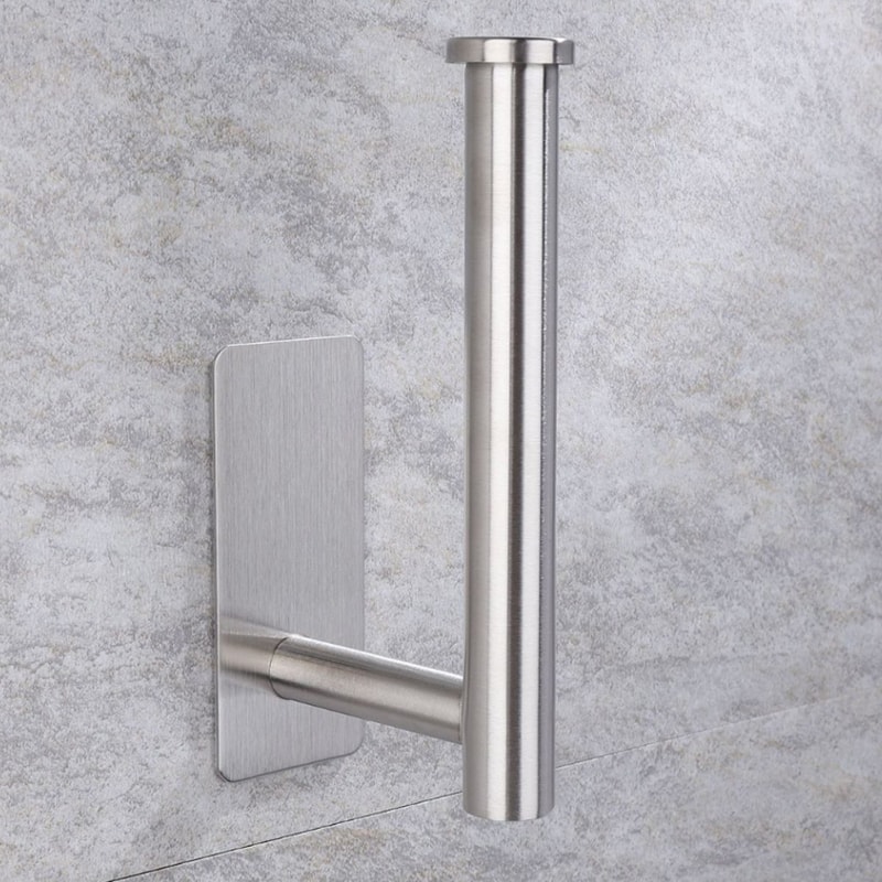 Stainless Steel Adhesive Paper Towel Holder Wall Mount Shelf for Kitchen Bathroom