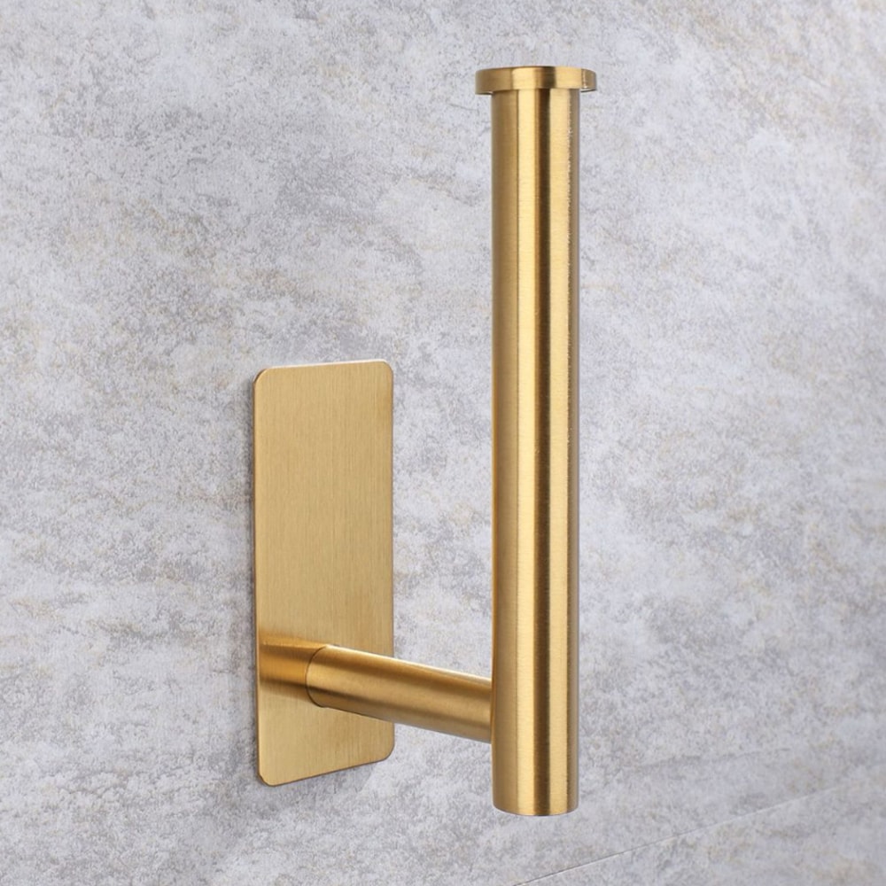 Stainless Steel Adhesive Paper Towel Holder Wall Mount Shelf for Kitchen Bathroom