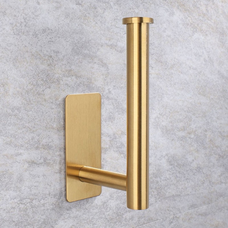 Stainless Steel Adhesive Paper Towel Holder Wall Mount Shelf for Kitchen Bathroom