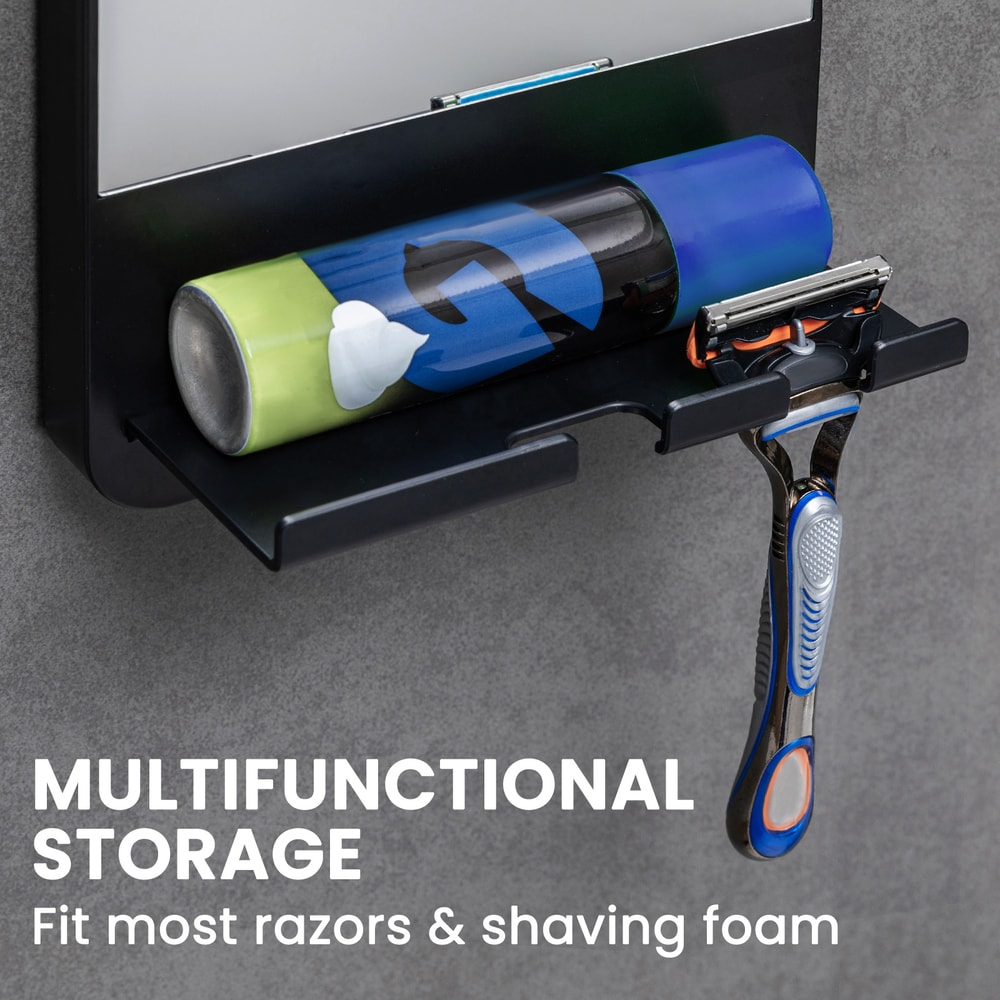 Fogless Shower Mirror with Razor Holder Anti Fog Bathroom Shaving Mirror Suction Mount