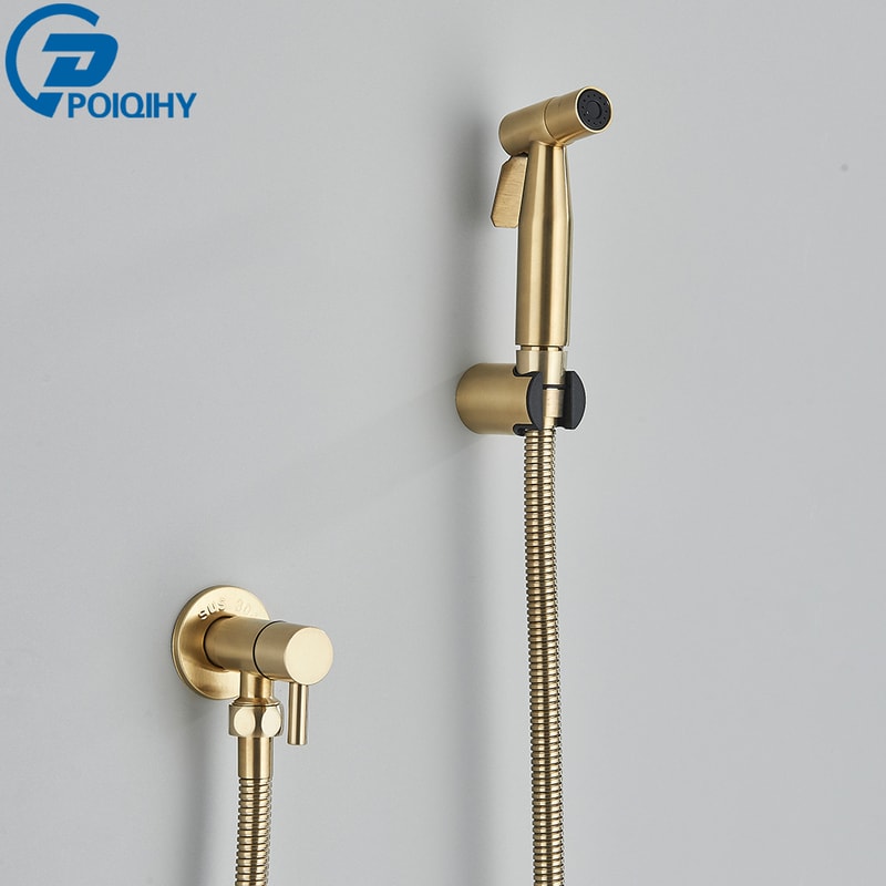 Luxury Gold Handheld Bidet Sprayer Stainless Steel Toilet Hygiene Shower 7