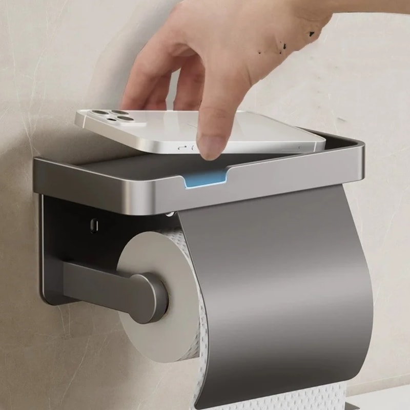Waterproof Wall Mounted Toilet Paper Holder Box With Storage Dispenser 0