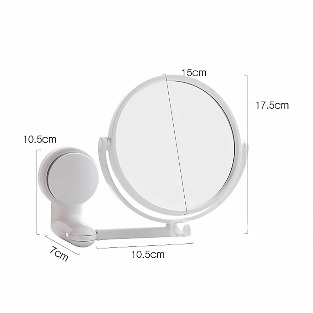 Extendable Wall Mount Makeup Mirror With Suction Arm Double Sided Swivel Vanity Mirror 3