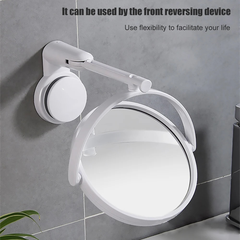 Extendable Wall Mount Makeup Mirror With Suction Arm Double Sided Swivel Vanity Mirror 5