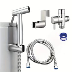 premium handheld bidet sprayer set with stainless steel hose for easy toilet cleaning & hygiene