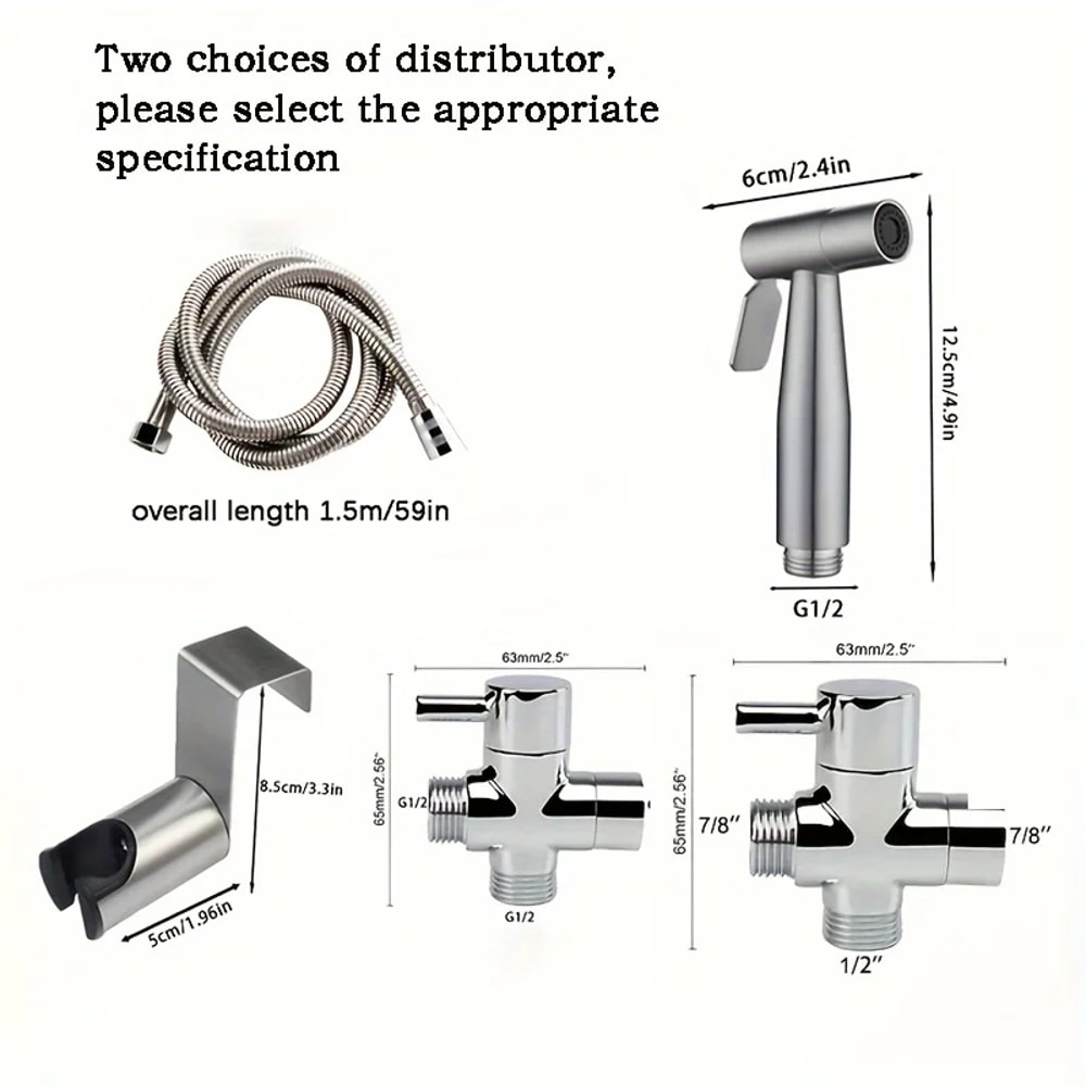 Premium Handheld Bidet Sprayer Set With Stainless Steel Hose For Easy Toilet Cleaning Hygiene 1