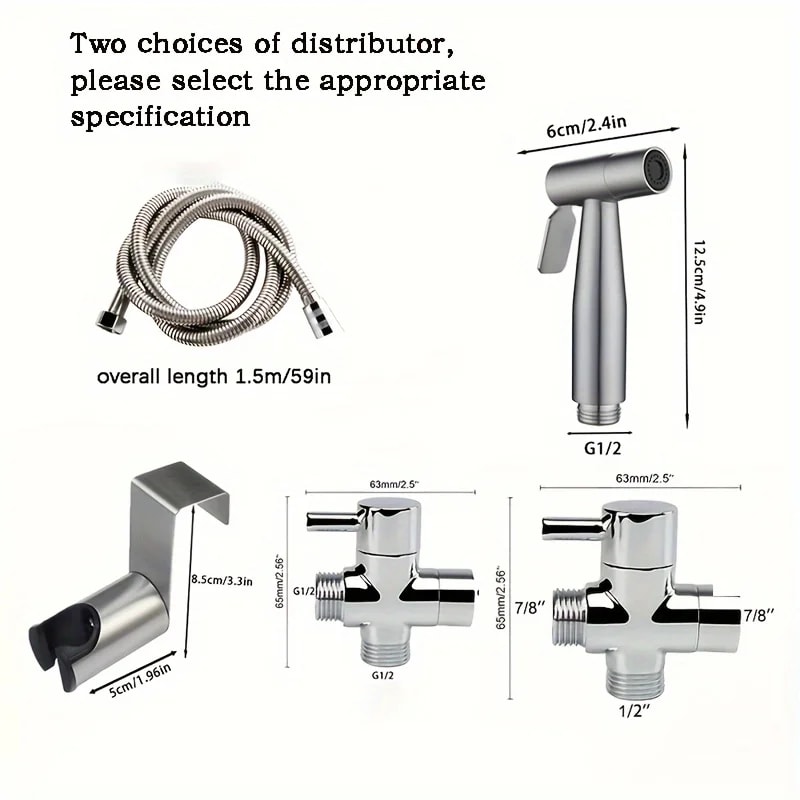 Premium Handheld Bidet Sprayer Set With Stainless Steel Hose For Easy Toilet Cleaning Hygiene 1