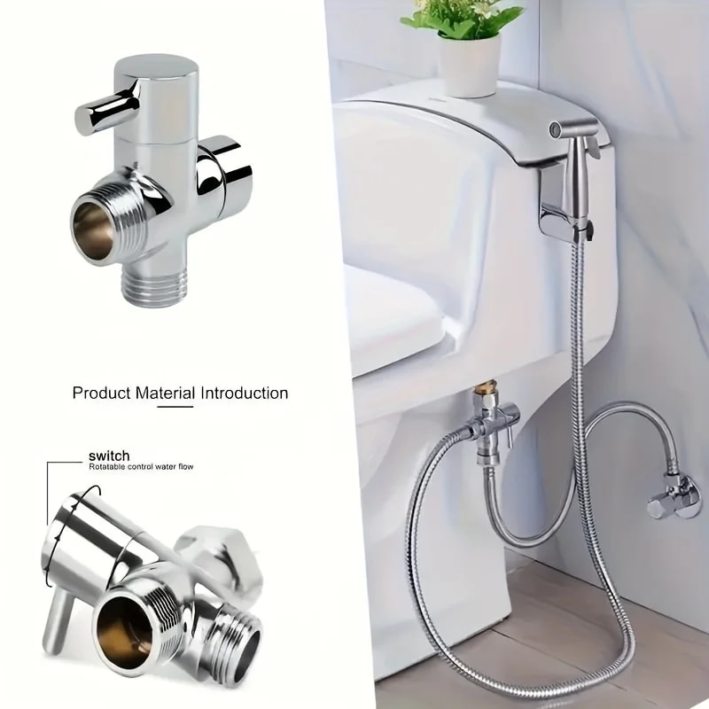 Premium Handheld Bidet Sprayer Set With Stainless Steel Hose For Easy Toilet Cleaning Hygiene 2