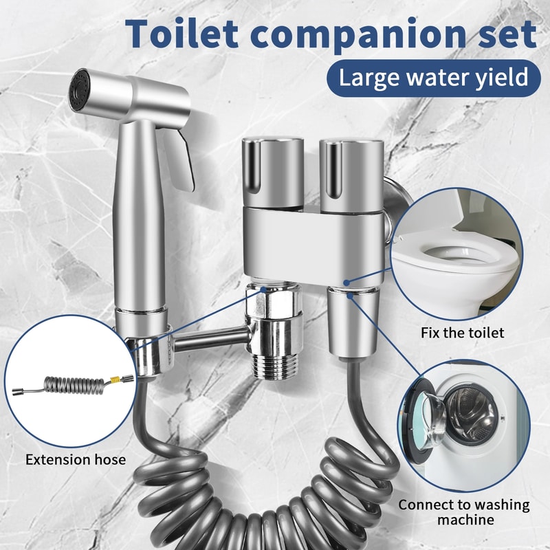 Stainless Steel Handheld Bidet Sprayer for Toilet Hygienic Bathroom Cleaning Kit