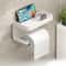 Wall Mounted Toilet Paper Holder with Shelf No Drill Adhesive Waterproof Bathroom Organizer