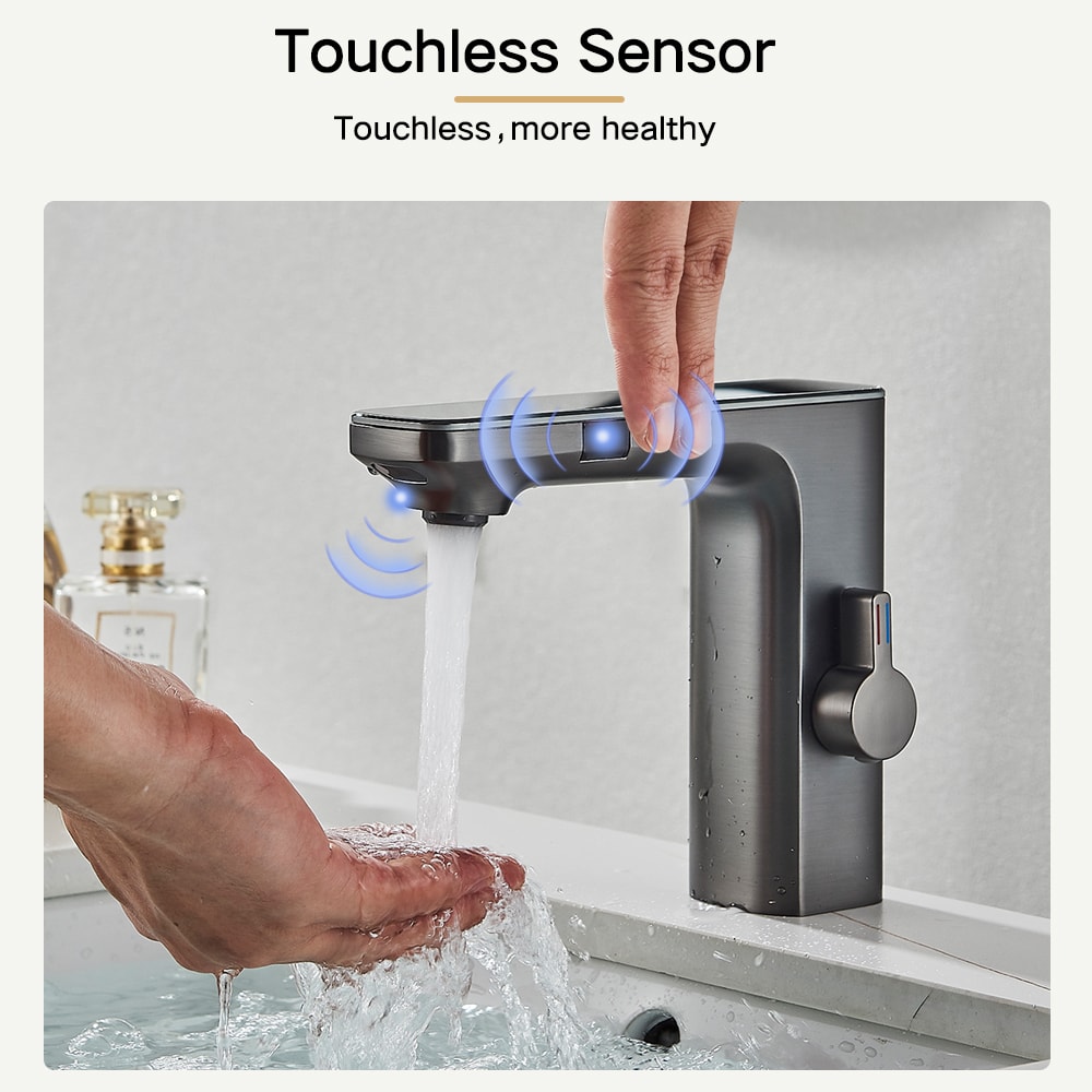 Smart Touchless Sensor Faucet With Digital Display Hot Cold Mixer 1