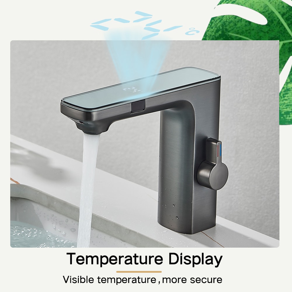 Smart Touchless Sensor Faucet With Digital Display Hot Cold Mixer 2