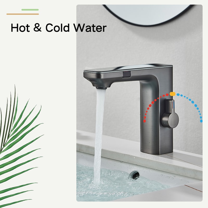 Smart Touchless Sensor Faucet With Digital Display Hot Cold Mixer 3