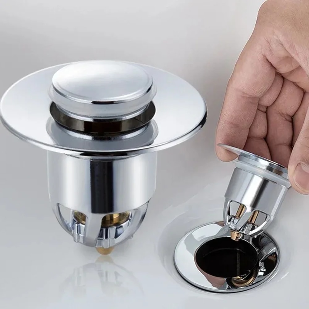 Universal Push Pop Sink Stopper With Sink Drain Filter Anti Clog Bounce Core 2