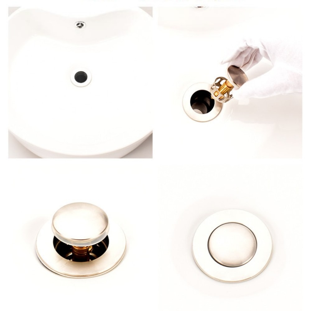 Universal Pop Up Sink Drain Stopper with Hair Catcher Filter for Bathroom Basin