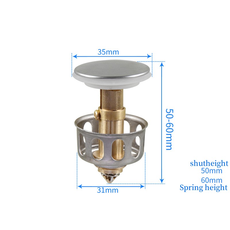 Universal Pop Up Sink Drain Stopper with Hair Catcher Filter for Bathroom Basin