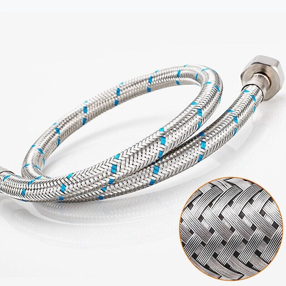 Stainless Steel Flexible Faucet Hose Hot Cold Water Supply Pipes 1
