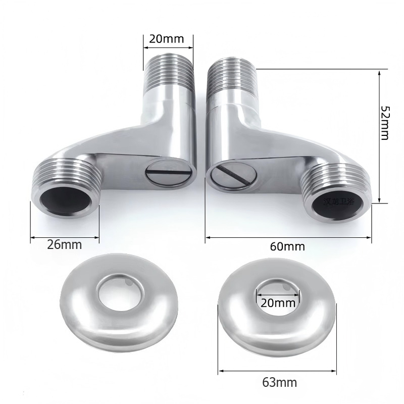 Adjustable Shower Valve Adapter Set Stainless Steel Wall Mounted Faucet Extension