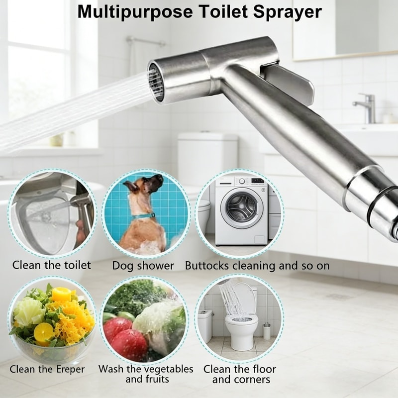 Premium Stainless Steel Handheld Bidet Sprayer For Hygienic Bathroom Cleaning 1