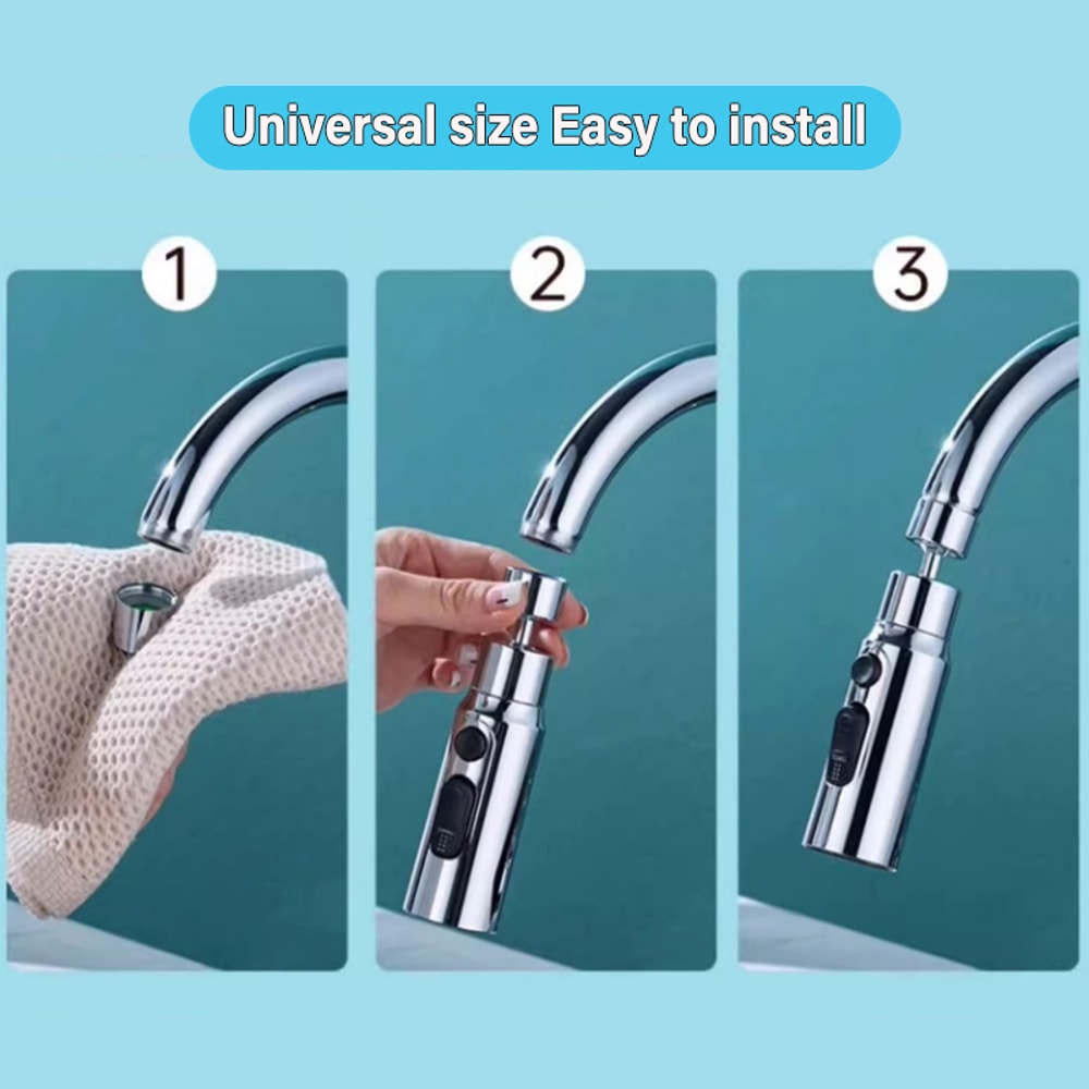 Rotating Faucet Extender with Spray Modes Water Saving Splash Filter