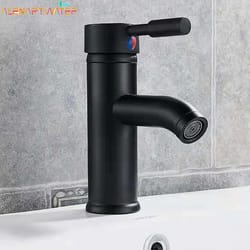 matte black bathroom sink faucet single handle hot cold mixer tap