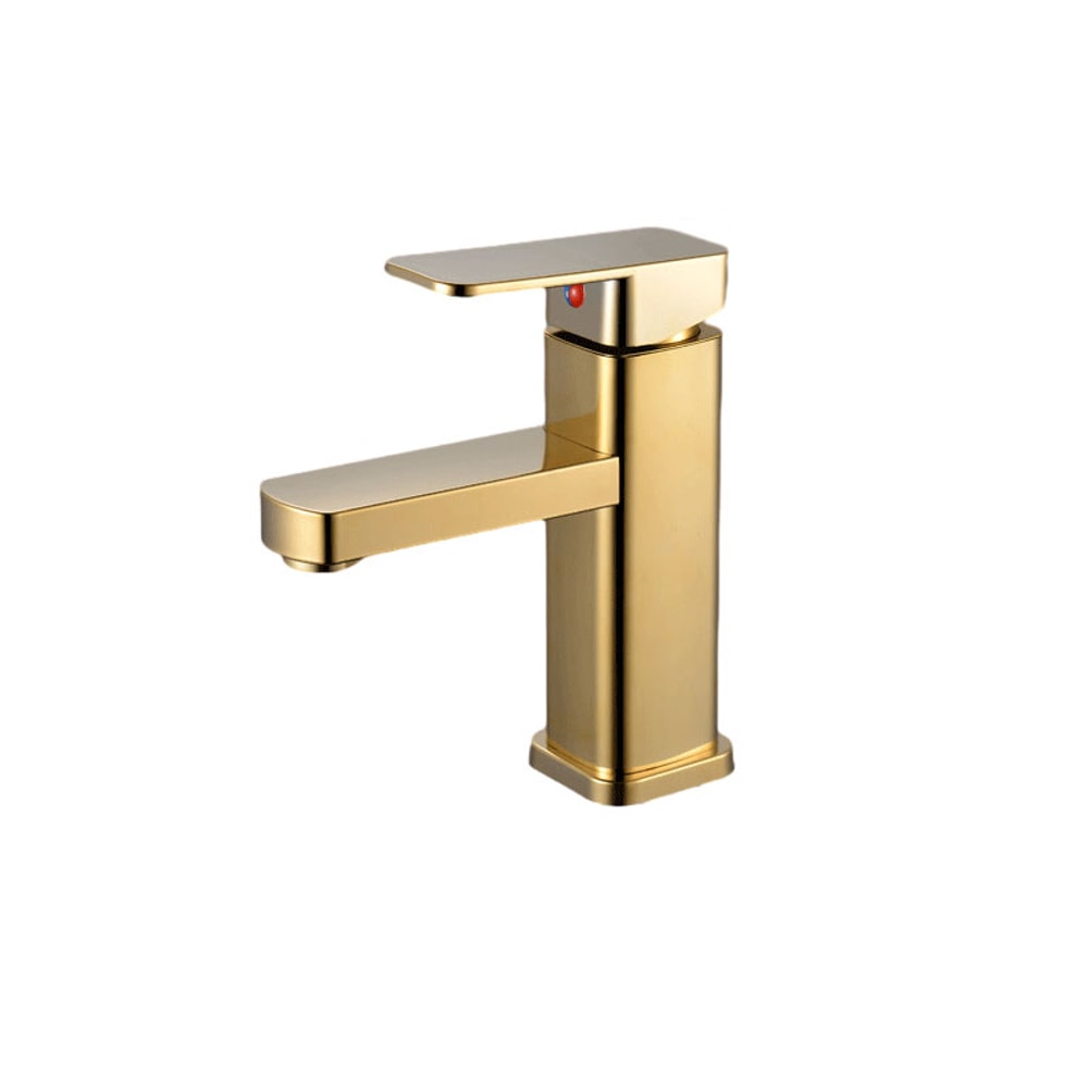 Luxury Gold Bathroom Faucet Stainless Steel Square Mixer Tap 7