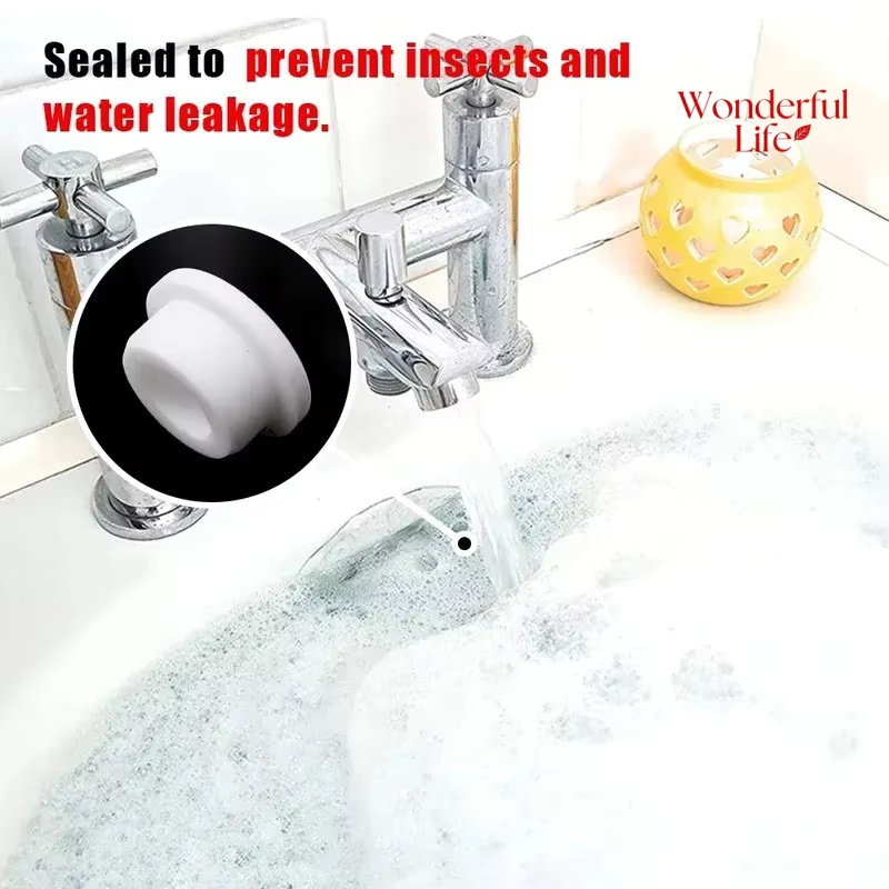 Universal Sink Overflow Cover Plug Leak Proof Sink Overflow Cover For Bathroom Kitchen Tub 0