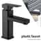 Matte Black Bathroom Faucet Hot Cold Mixer Tap Square Deck Mounted Basin Faucet 0