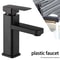 Matte Black Bathroom Faucet Hot Cold Mixer Tap Square Deck Mounted Basin Faucet 0