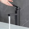Matte Black Bathroom Faucet Hot Cold Mixer Tap Square Deck Mounted Basin Faucet 3
