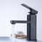 Matte Black Bathroom Faucet Hot Cold Mixer Tap Square Deck Mounted Basin Faucet 7
