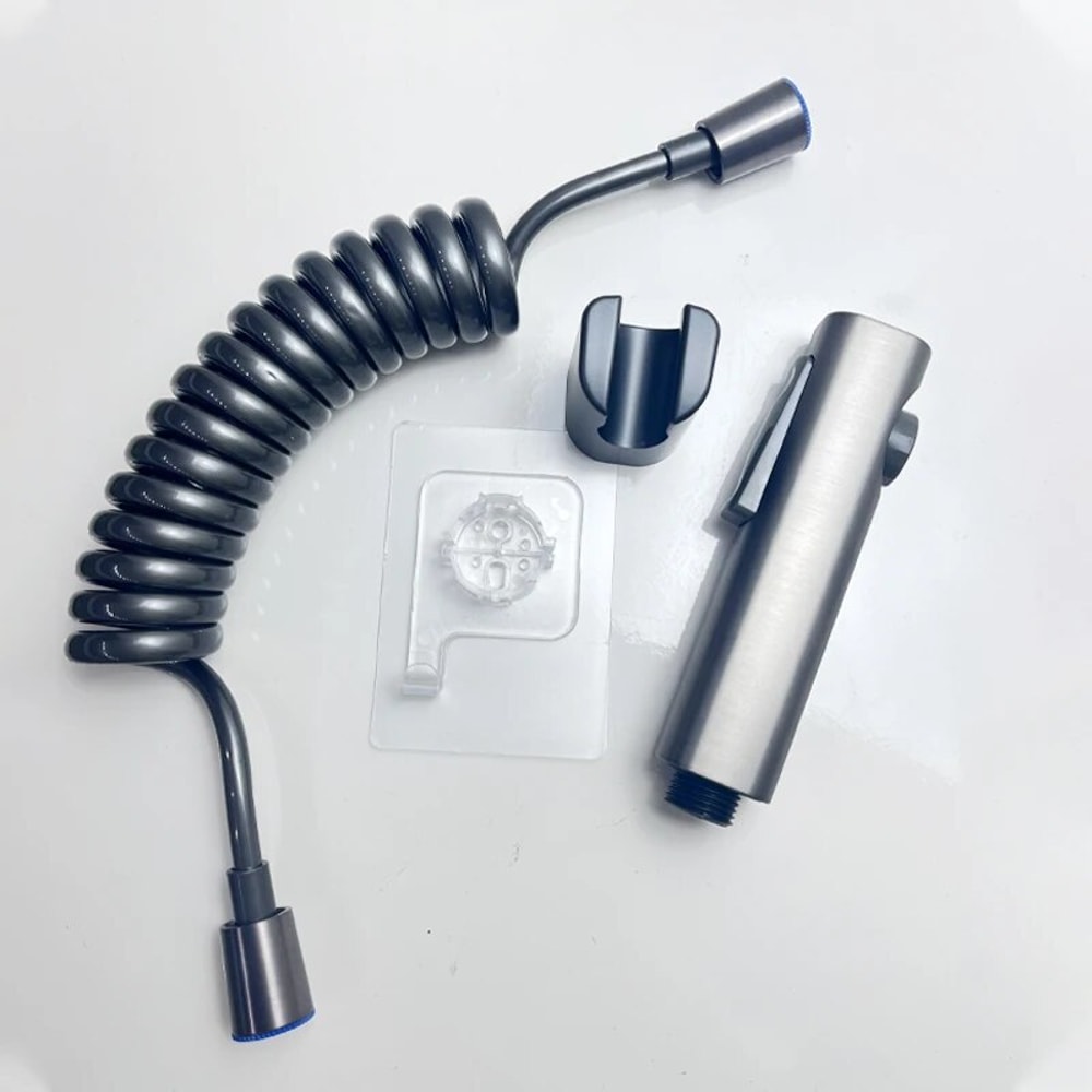 Handheld Bidet Sprayer Set with No Drill Bracket Self Cleaning Toilet Attachment