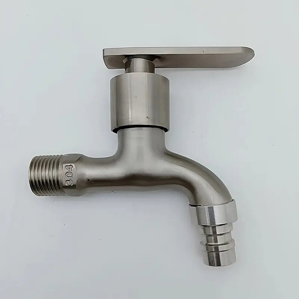 Stainless Steel Dual Outlet Faucet With Ceramic Valve For Bathroom And Utility Use 0