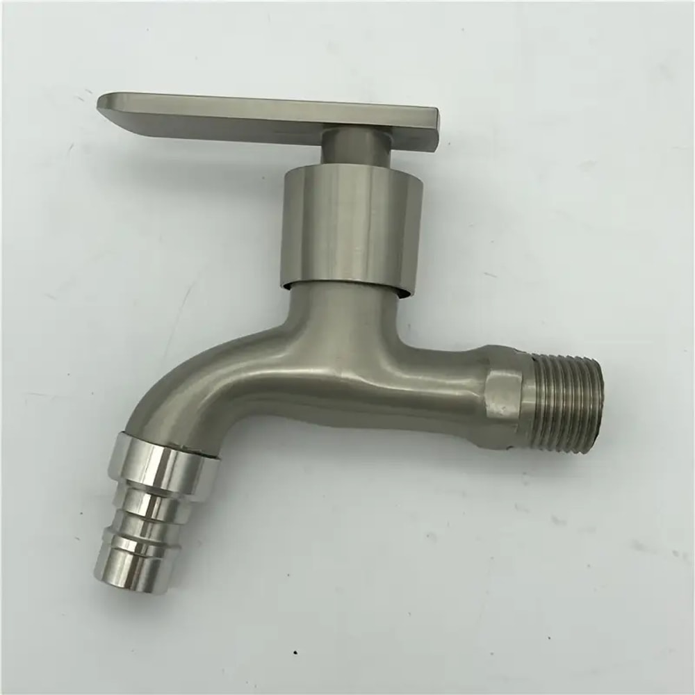 Stainless Steel Dual Outlet Faucet With Ceramic Valve For Bathroom And Utility Use 1